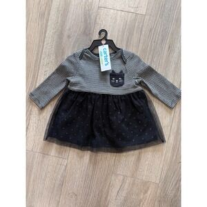 Child of Mine by Carters Baby Girl 0-3M Cat black Tulle Dress set Halloween NWT
